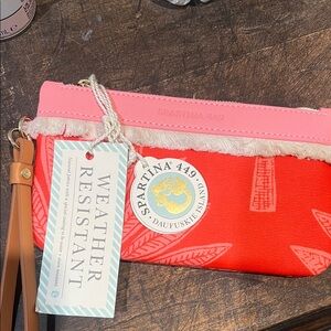 Spartina 449 Vibrant Coral and Pink Wristlet